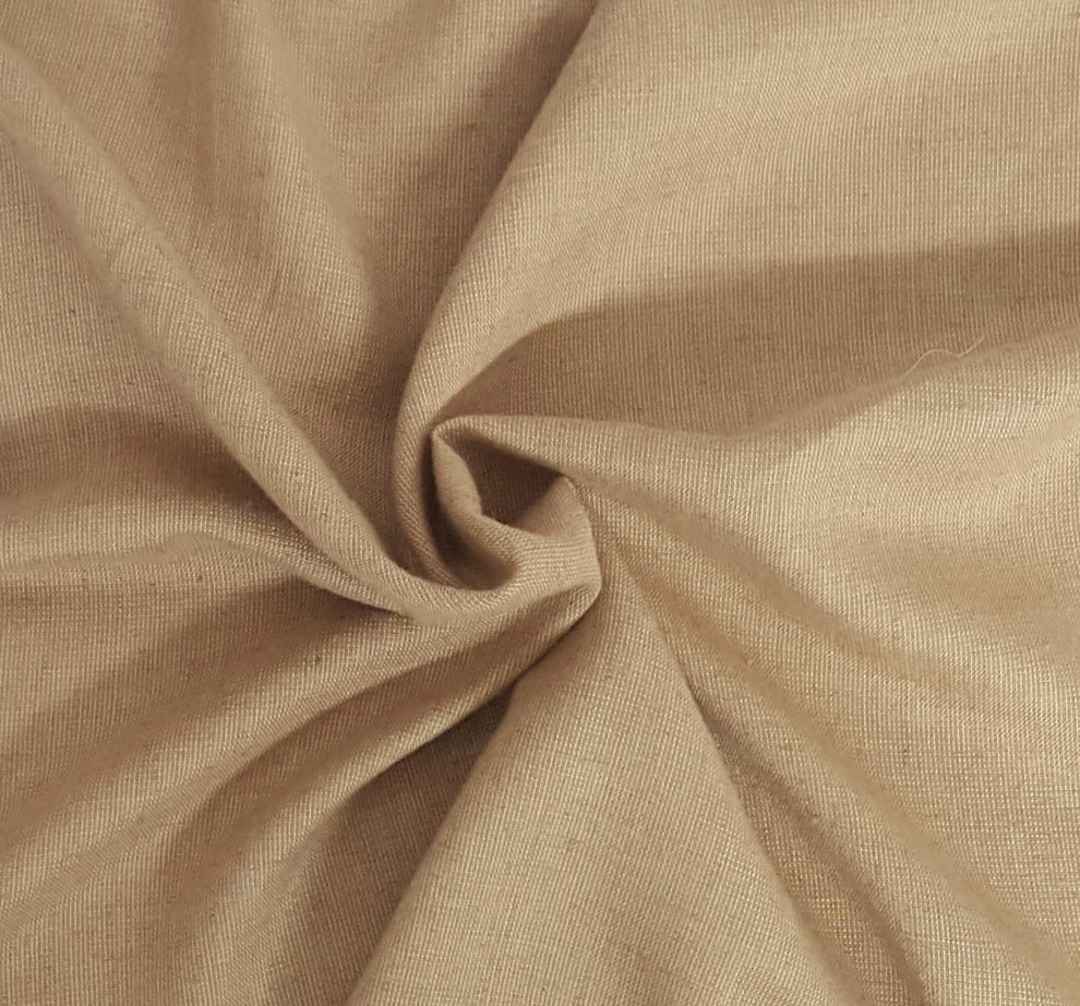 1 Yard Tan Linen Blend Woven Fabric Soft Breathable Durable Material