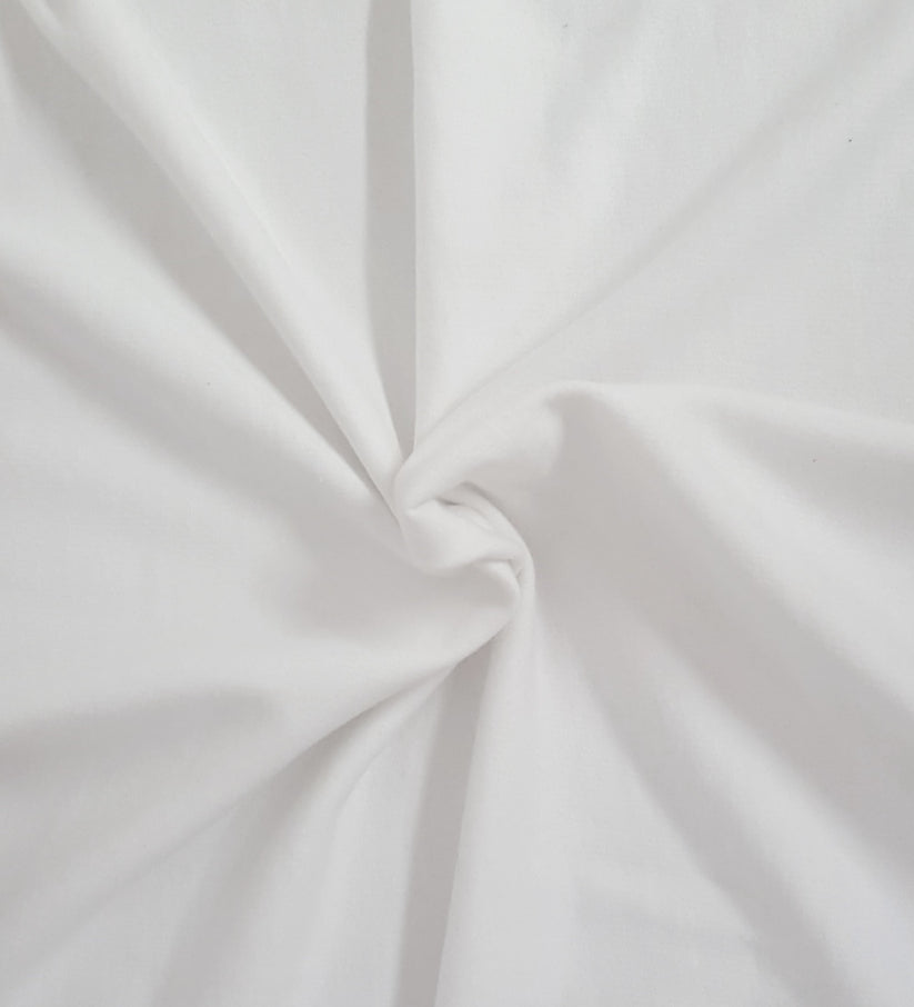 1 Yard White Cotton French Terry Knit Fabric For Loungewear Sweatshirts