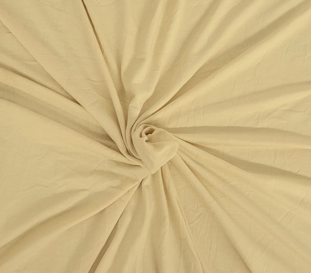 1 Yard Bone Bamboo Spandex Jersey Knit Fabric Soft Stretchy Lightweight