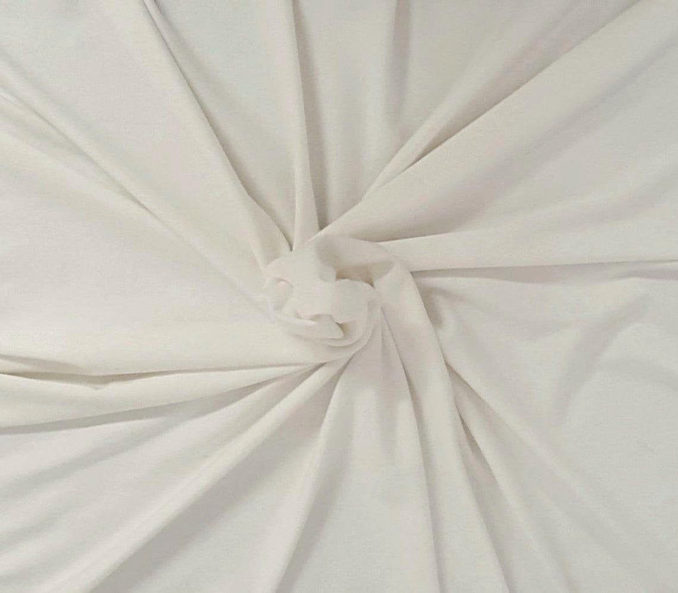 1 Yard White ProModal Spandex Jersey Knit Fabric for Soft T Shirts, Yoga Wear, and Baby Clothing