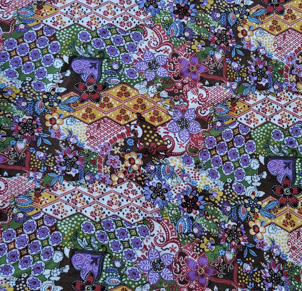 1 Yard Organic Cotton Spandex Print Knit Fabric Eco Friendly Material for Apparel