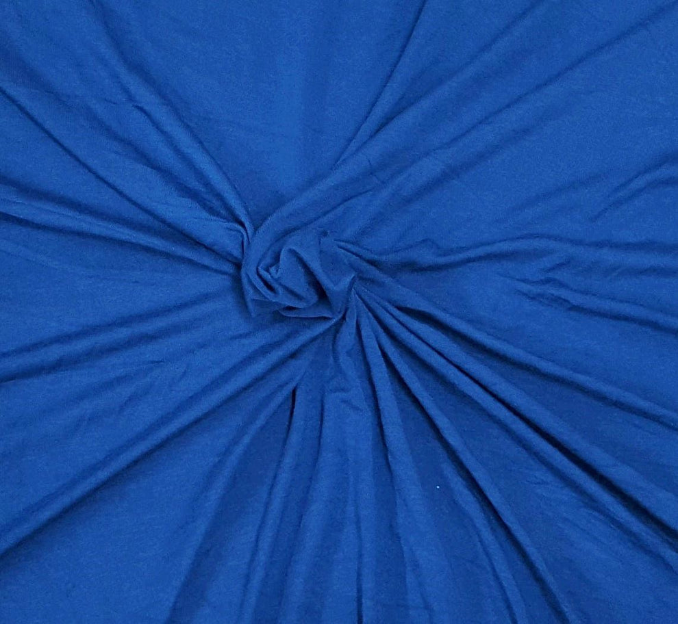 1 Yard Bright Cobalt Blue Modal Spandex Jersey Knit Fabric for Clothing Tops Leggings