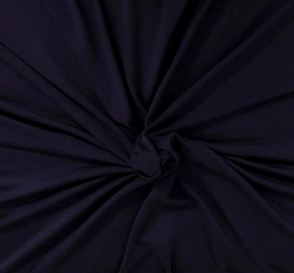 1 Yard Dark Blue Modal Spandex Rayon Jersey Knit Fabric for Activewear Apparel Sewing