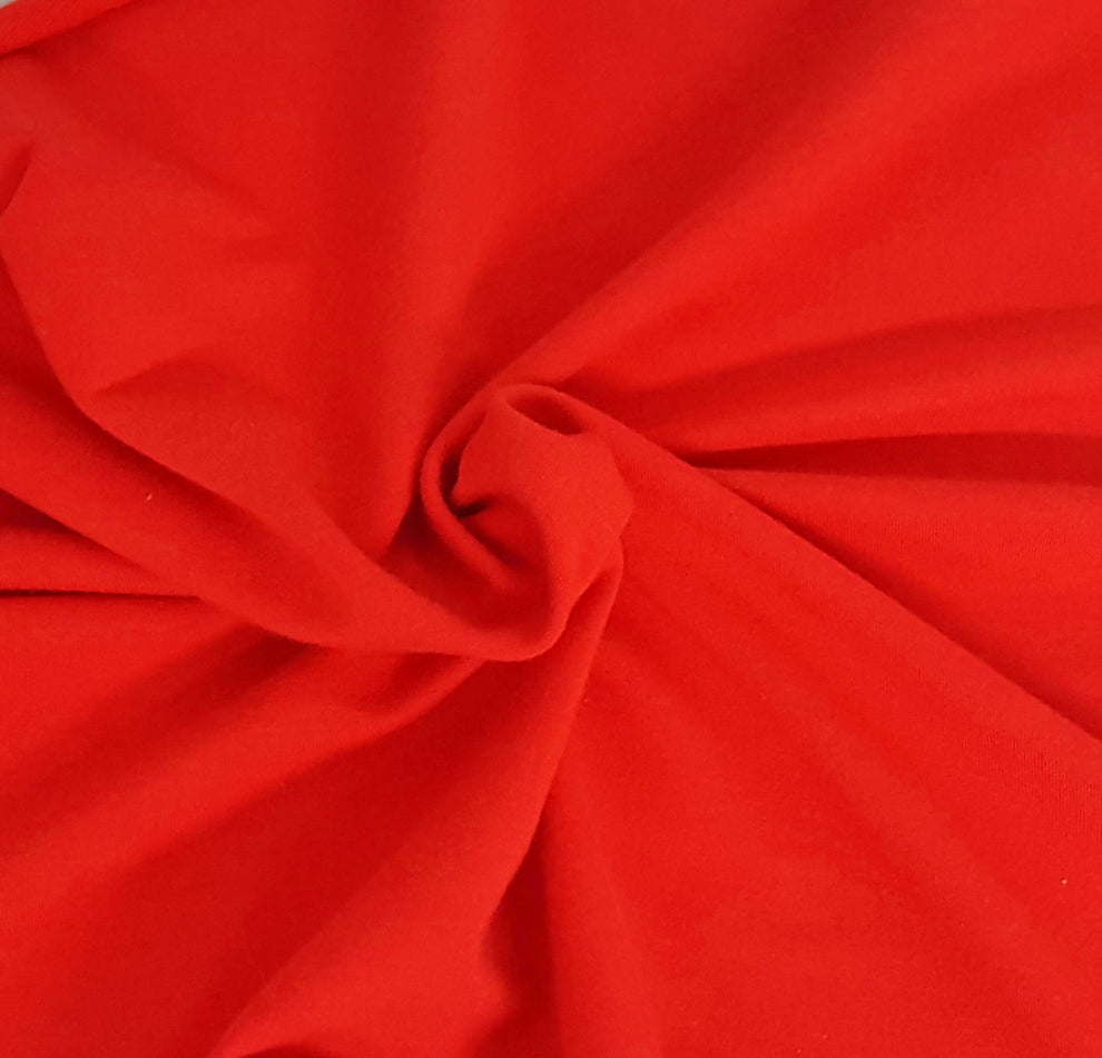 1 Yard Tomato Cotton Spandex French Terry Knit Fabric for Hoodies, Joggers, and Loungewear