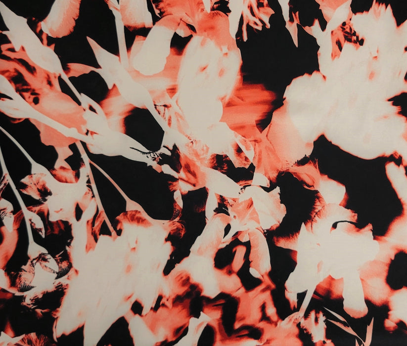 1 Yard Fire Print Nylon Polyester Spandex Activewear Jersey Knit