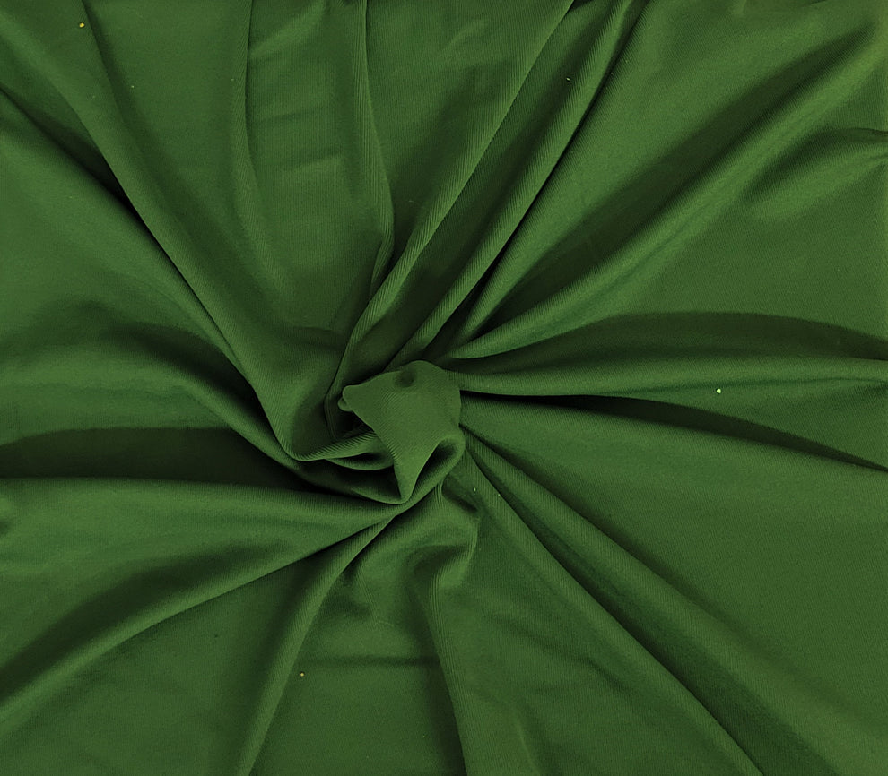 1 Yard Hunter Green Nylon Spandex 1x1 Rib Knit Fabric
