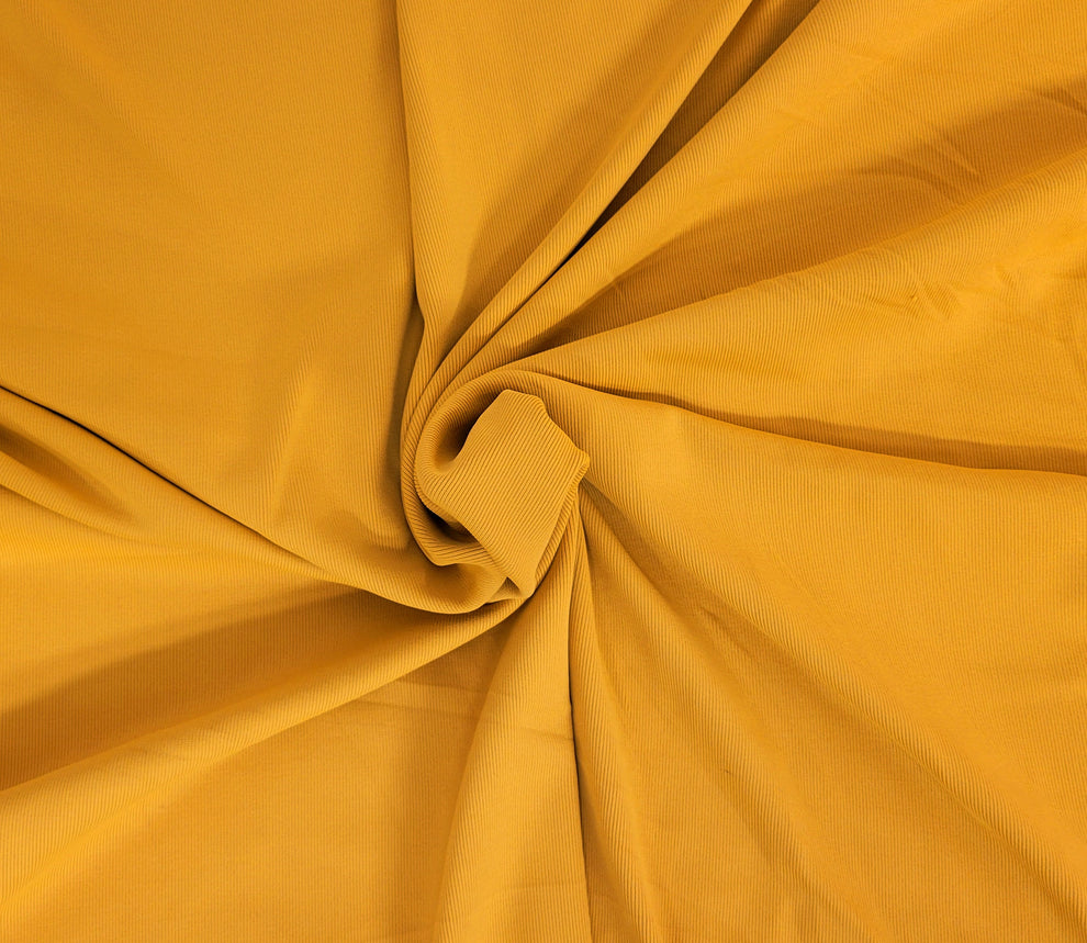 1 Yard Mustard Nylon Spandex 1x1 Rib Knit Fabric Soft Stretchy Durable