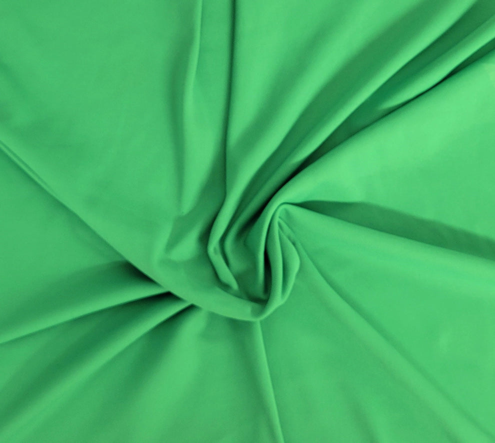 1 Yard Green Nylon Spandex 1x1 Rib Knit Fabric Stretch Material for Activewear and Apparel