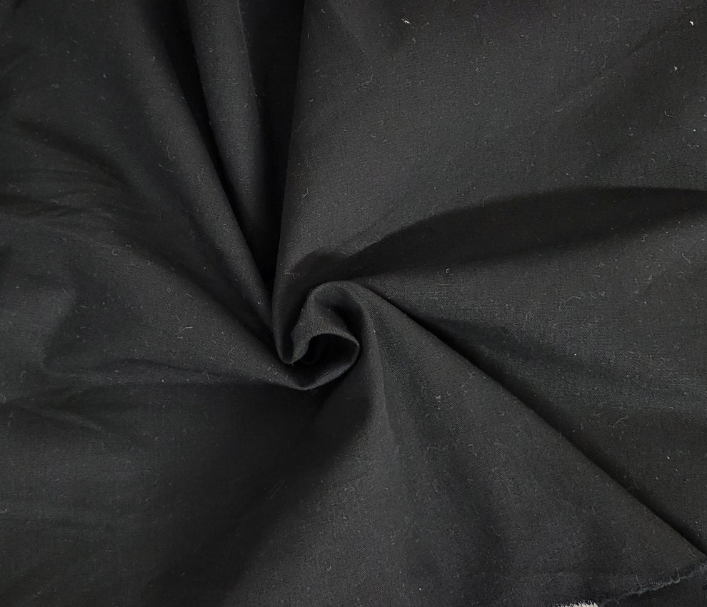 1 Yard Black Cotton Canvas Fabric Heavyweight Durable 280 GSM Material