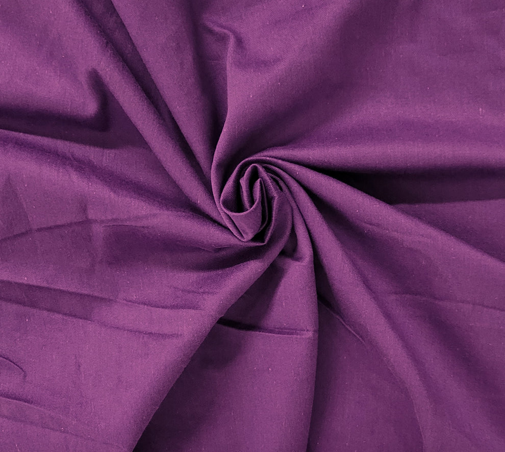 1 Yard Purple 100% Cotton Twill Lightweight Fabric for Pants, Shirts, Aprons, and Crafts