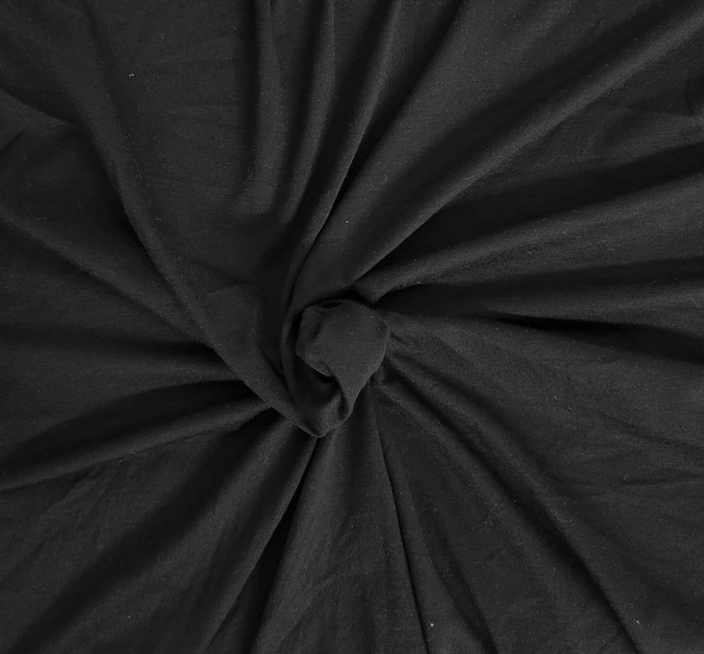 1 Yard Black Polyester Jersey Knit Fabric Lightweight Stretch Fabric for Apparel & DIY Projects