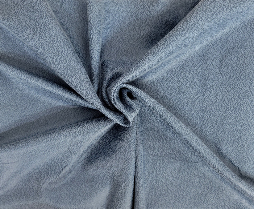 1 Yard Denim Blue Stretchy Vegan Soft Leather Fabric Durable Flexible Material