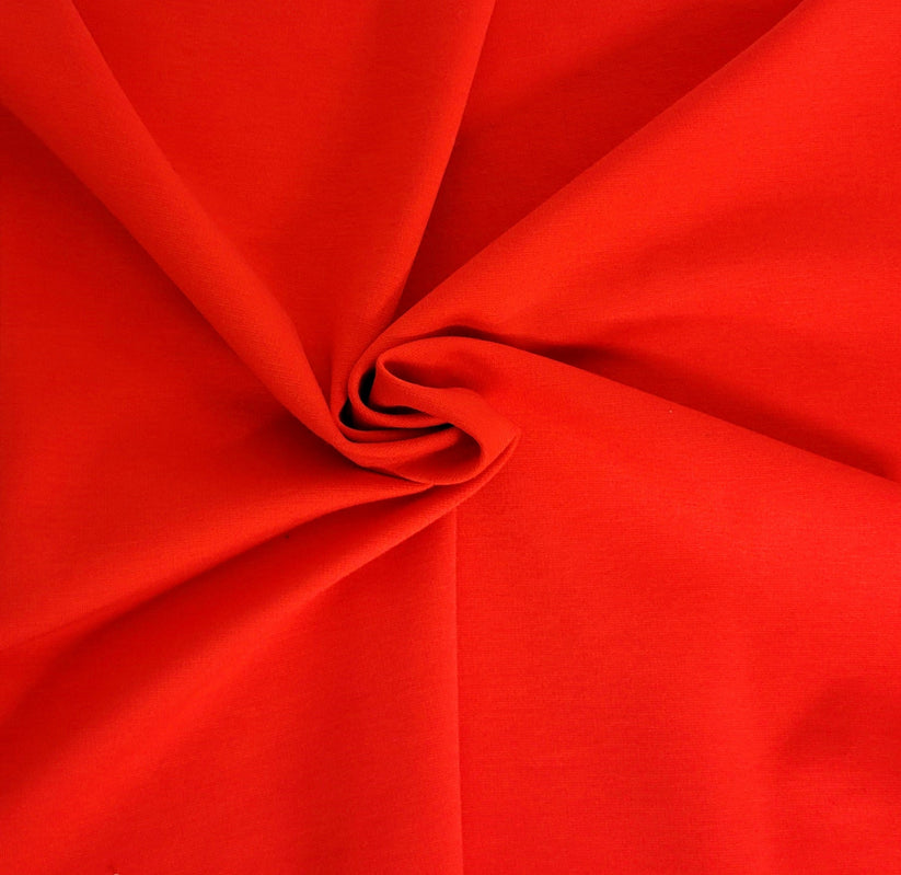 1 Yard Red Ponte Roma Knit Fabric Viscose Rayon Spandex Stretch for Pants, Skirts, and Blazers