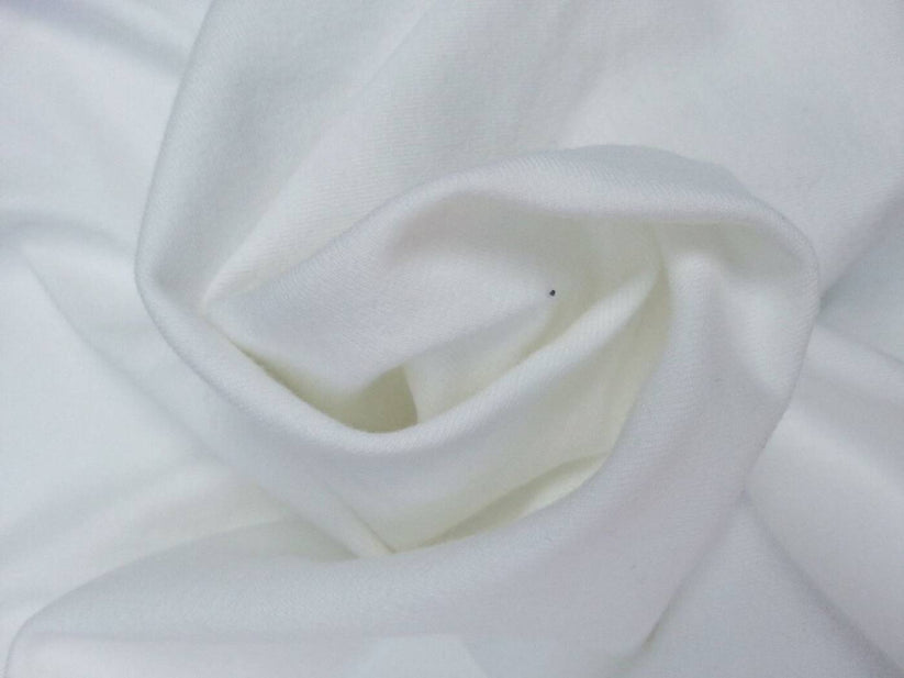 1 Yard Off White Organic Cotton Spandex Jersey Knit Fabric PFD Lightweight Stretchy Material