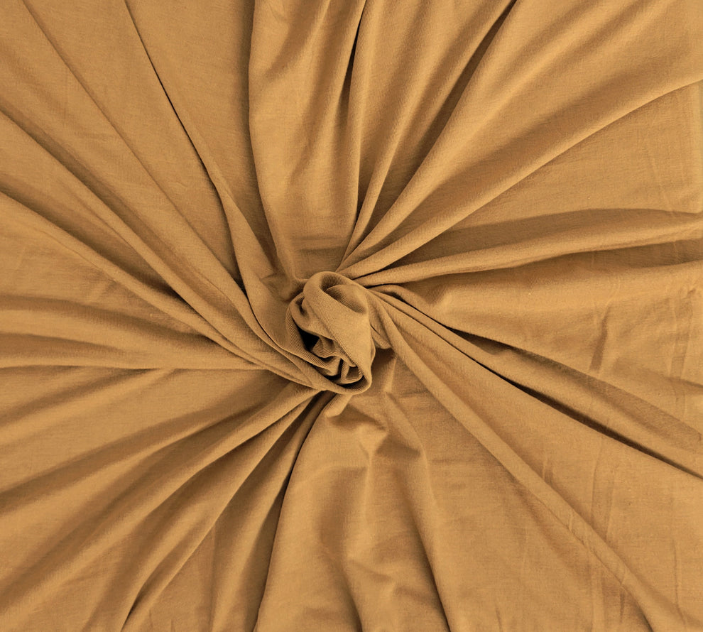 1 Yard Camel Bamboo Spandex Jersey Knit Fabric Lightweight