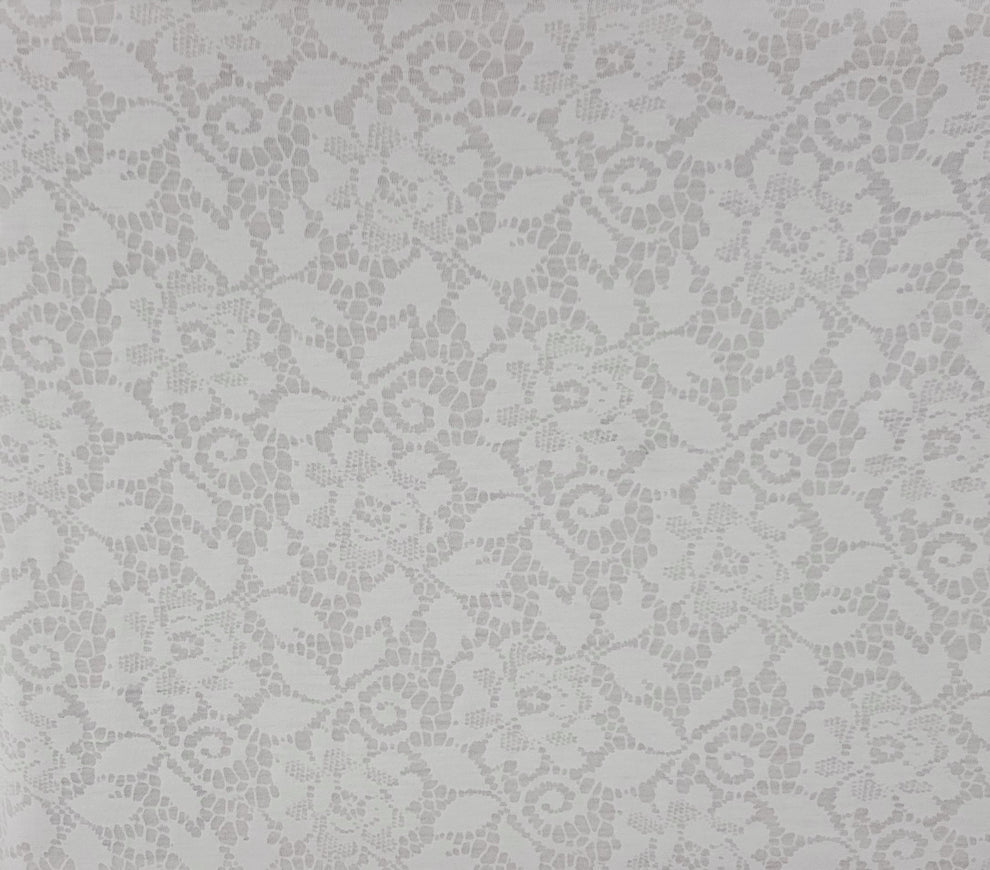 1 Yard White Burnout Jersey Fabric Soft Cotton Blend Knit for Apparel, Crafts