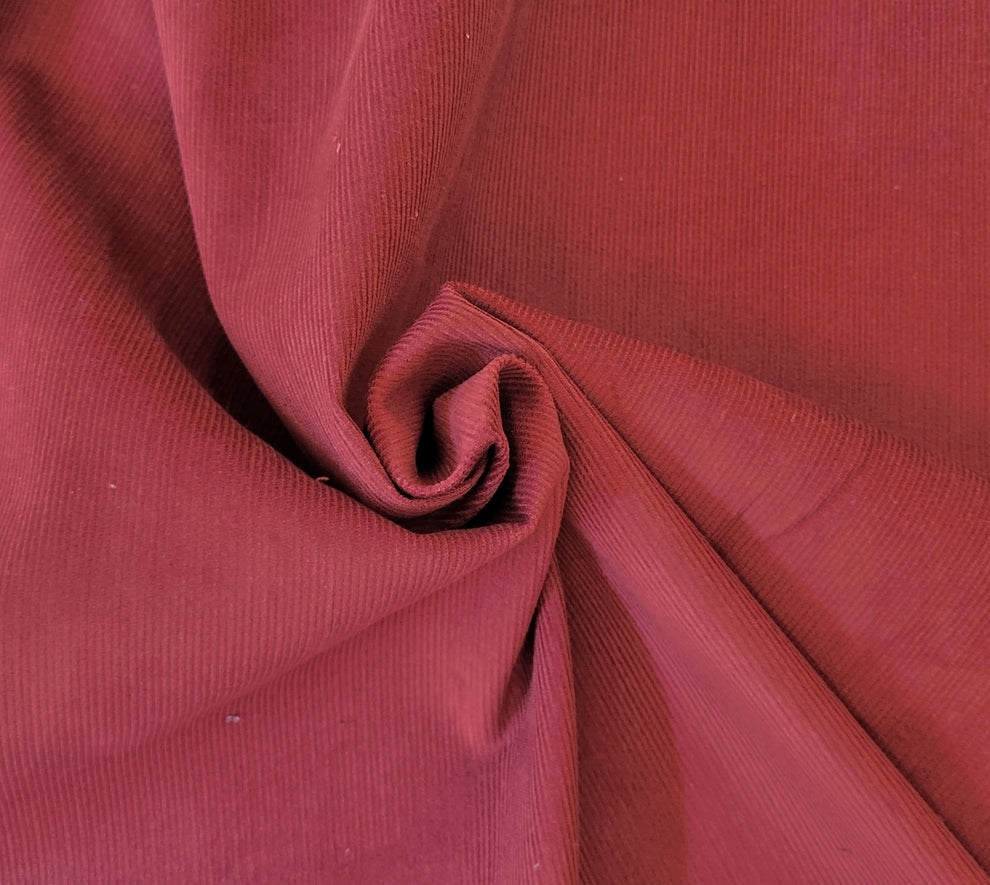 1 Yard Burgundy 100% Cotton Corduroy 16 Wale Fabric Soft Durable Textured Material