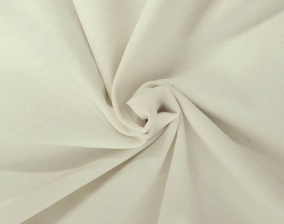 1 Yard PFD Off White Cotton Spandex Corduroy Fabric Soft Textured Stretch Fabric for Apparel and Crafts