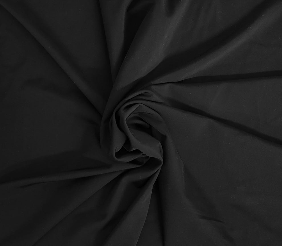 1 Yard Black & Nylon Spandex Activewear Jersey Knit Stretch Performance Fabric for Sportswear & Leggings