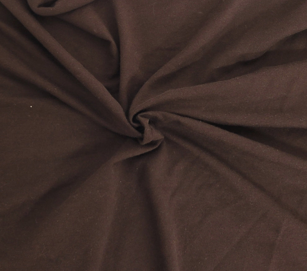 1 Yard Chocolate Cotton Spandex Jersey Knit Fabric Stretchy Soft Apparel Material