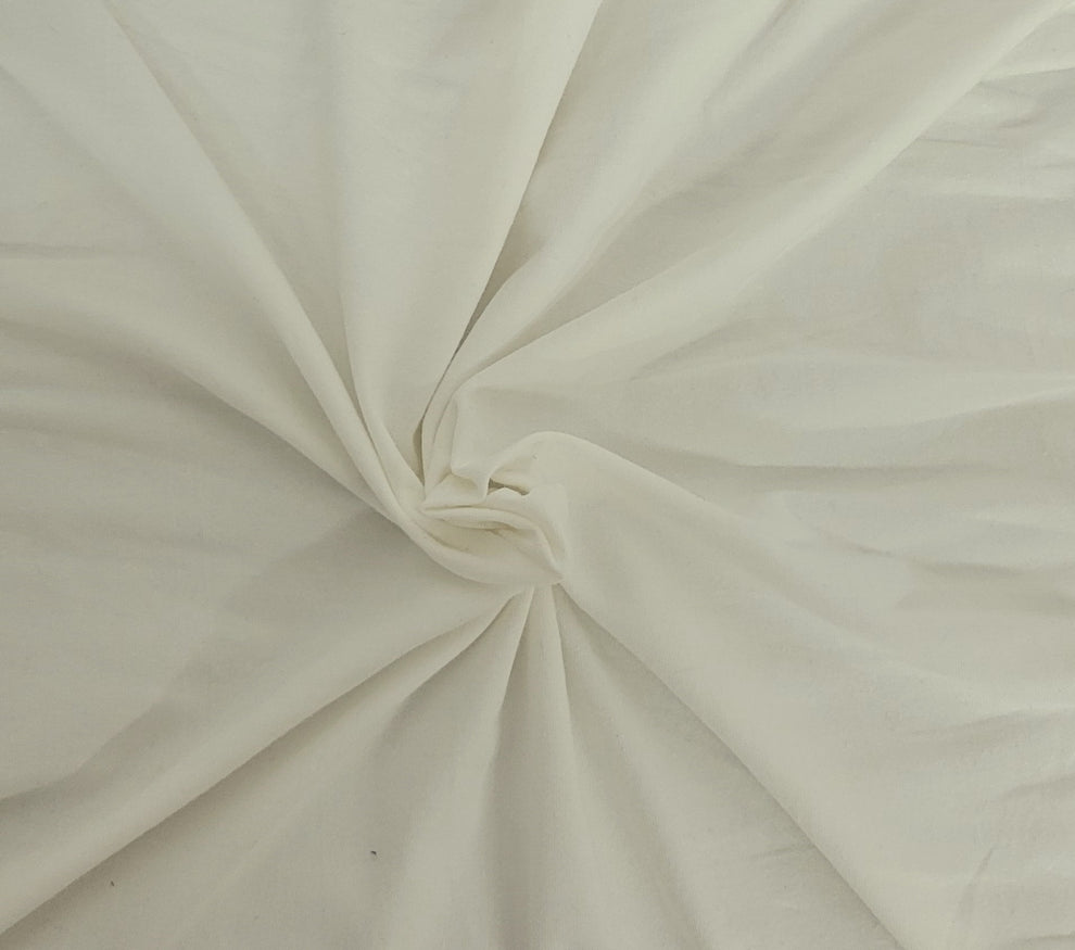 1 Yard Off White PFD Cotton Spandex Jersey Knit Fabric, Ready for Dyeing & Printing