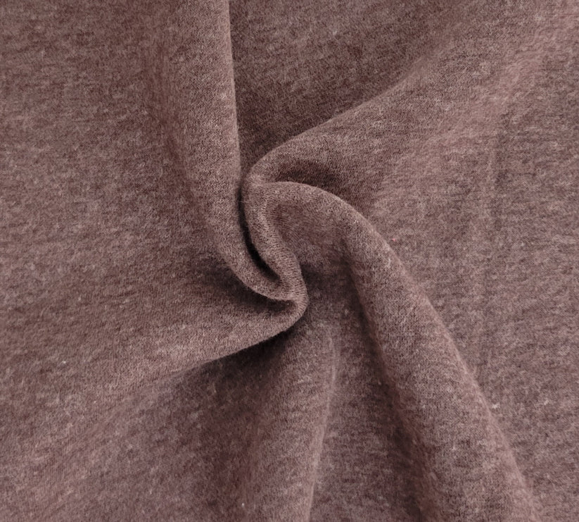 1 Yard Washed Chocolate Cotton Blend Sweatshirt Fleece Knit Fabric Soft Warm Material For Hoodies