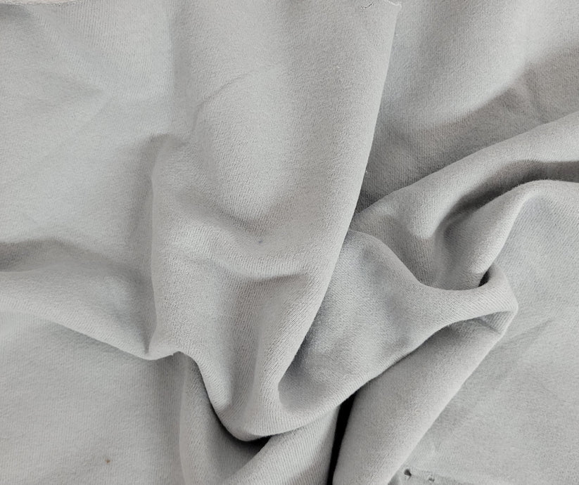 1 Yard Silver Gray Cotton Sweatshirt Fleece Knit Fabric Soft Durable