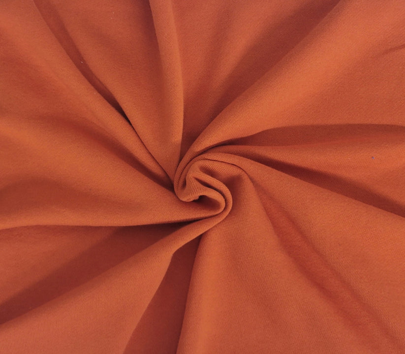 1 Yard Orange Cotton French Terry Knit Fabric Midweight Soft Loop Back Knit