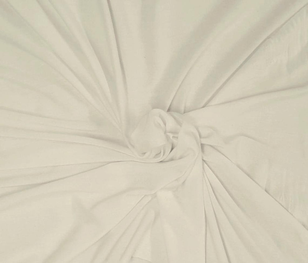 1 Yard Off White Rayon Spandex Jersey Fabric Soft Stretchy Knit 240 GSM