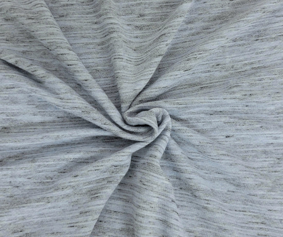 1 Yard Heather Sky Blue Cotton French Terry Knit Fabric Soft Midweight Material for Cozy Apparel