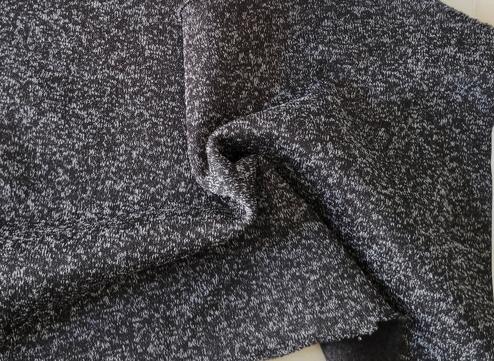 1 Yard Heather Black Polyester Fleece Knit Ultra Soft, Cozy Fabric for Jackets, Blankets & Cold Weather Projects