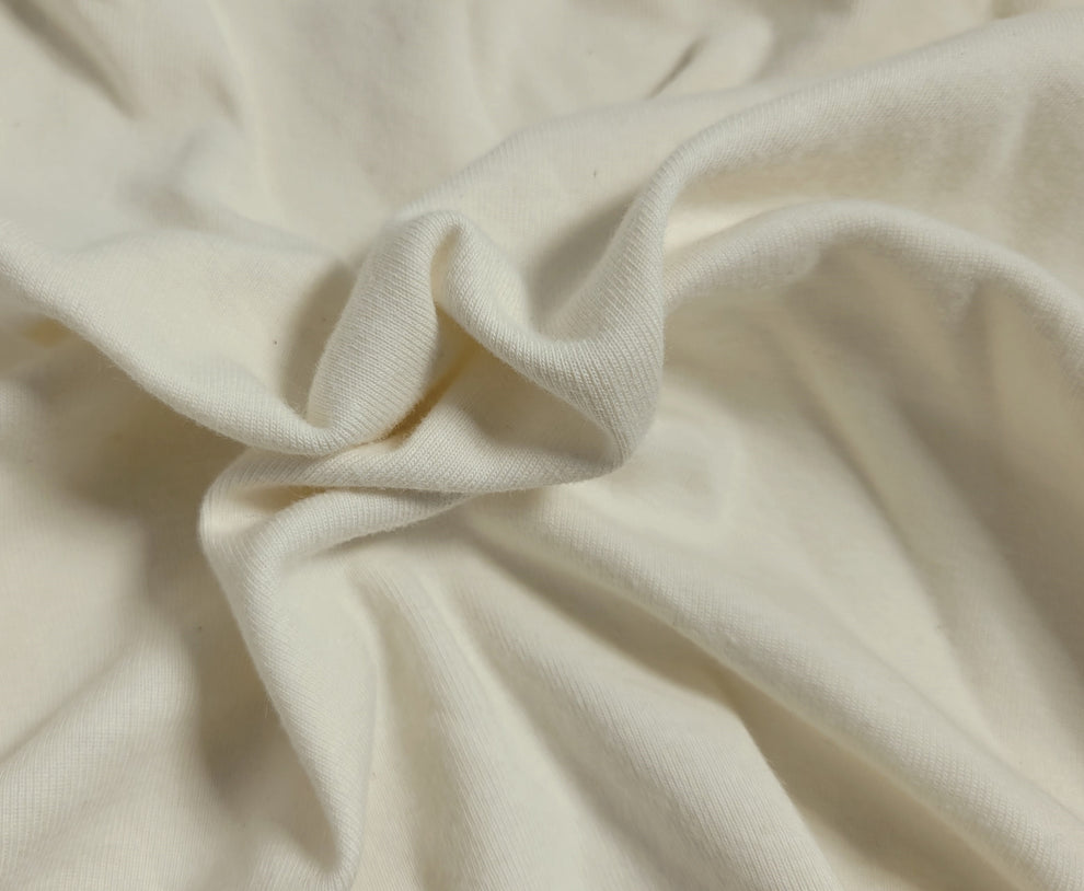 1 Yard Natural Organic Cotton 1x1 Baby Rib Knit Fabric Soft Stretch Material for Babywear and Apparel
