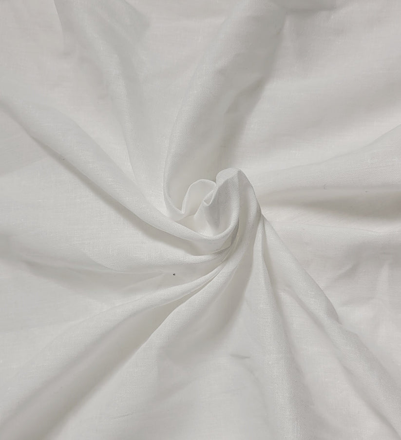 1 Yard White Woven Hemp Cotton Fabric Lightweight Natural Eco Textile Breathable