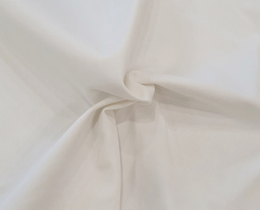 1 Yard Off White Cotton Twill Spandex Fabric for Uniforms Pants Dresses Jackets Shirts 54 Inch Width