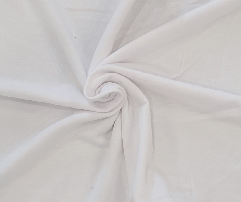 1 Yard White Modal Spandex Fleece Knit Fabric Ultra Soft Stretch Cozy Lightweight
