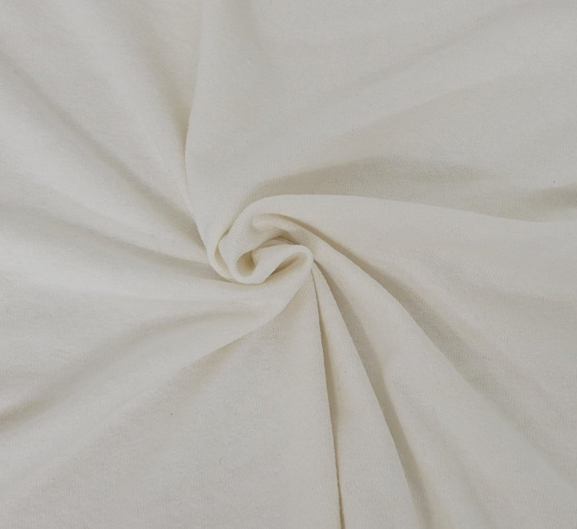 1 Yard Off White Linen Jersey Knit Fabric Lightweight Breathable