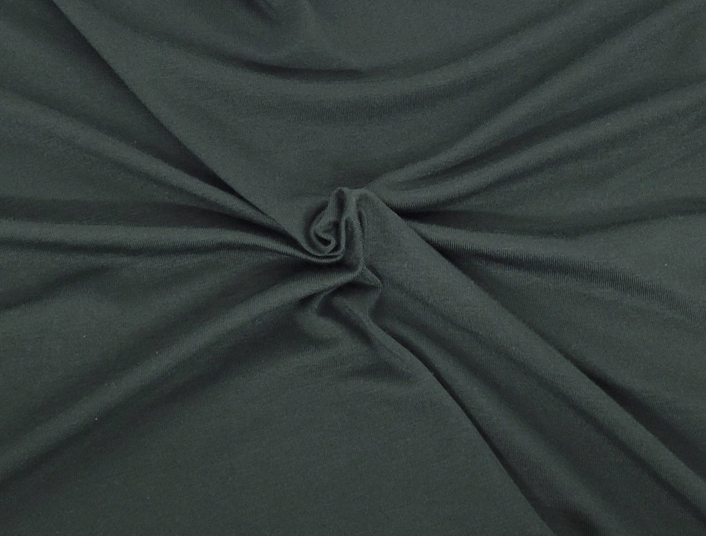 1 Yard Dark Olive Micro Modal Spandex Jersey Fabric for Tops, Dresses, and Lightweight Apparel