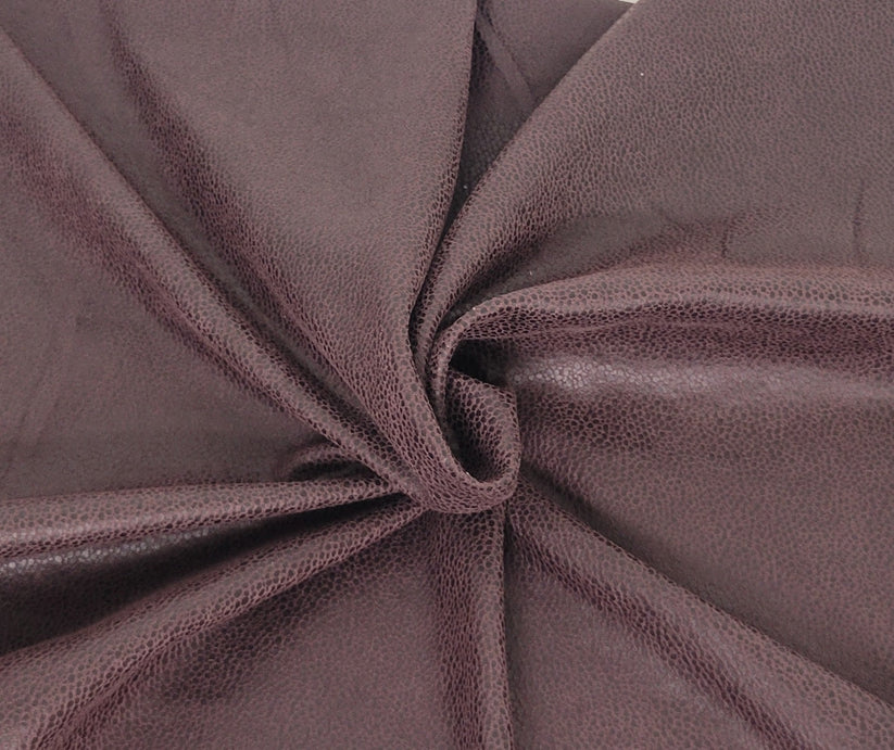 1 Yard Plum Stretchy Vegan Soft Leather Fabric 2 Way Stretch Textured Material