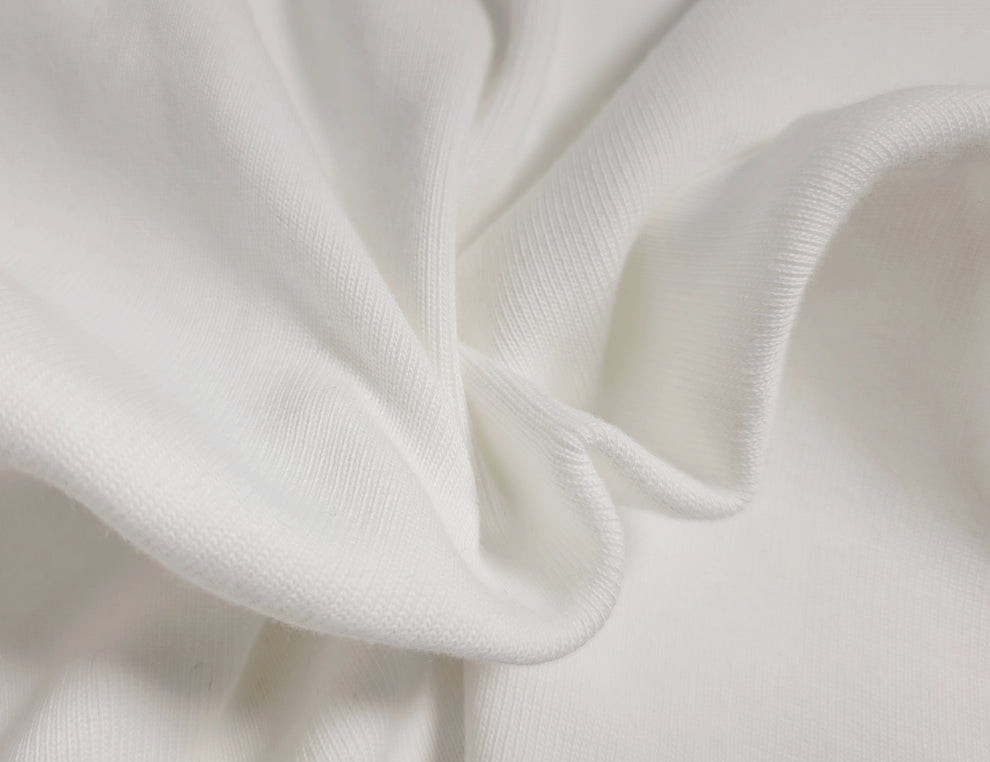 1 Yard Bleach Cotton Spandex 1x1 Rib Knit Fabric Soft Stretchy Lightweight Material