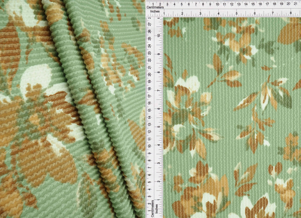 1 Yard Cozy Floral Double Knit Fabric Polyester Rayon Spandex Blend 56/57 Inch Medium Weight Stretch