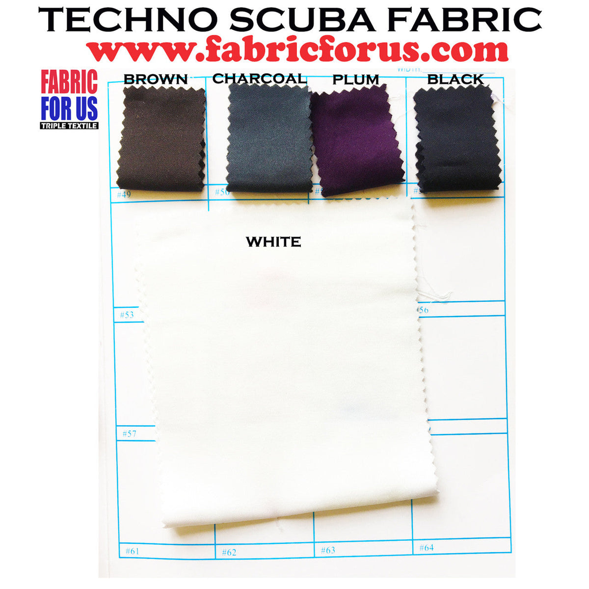 Techno Scuba Polyester Spandex Fabric - Stretch, 58"/60" Wide, 16 Color Set D