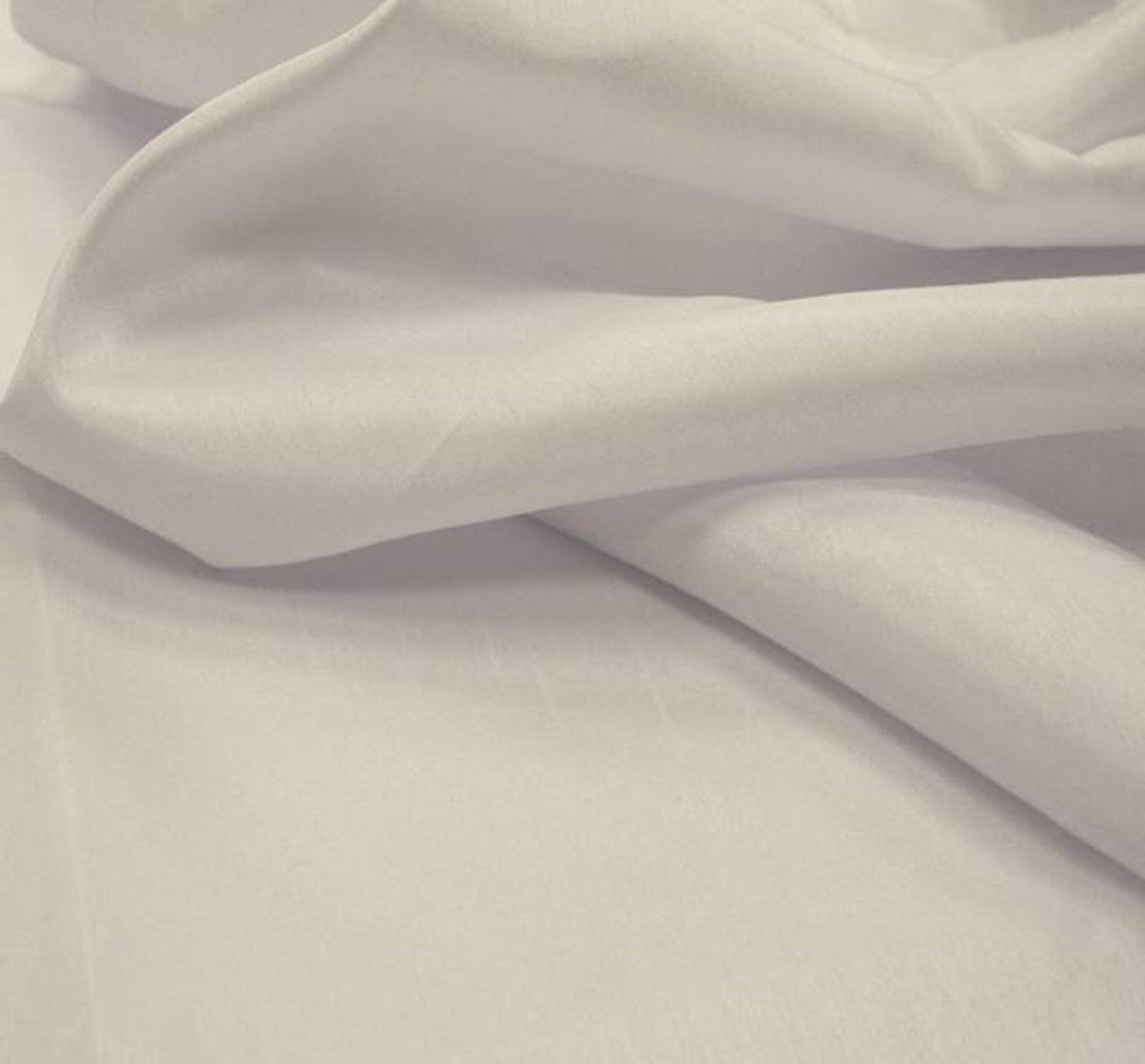 1 Yard White Slub Shantung Fabric Silk Like Polyester for Elegant Garments 58/60" Wide