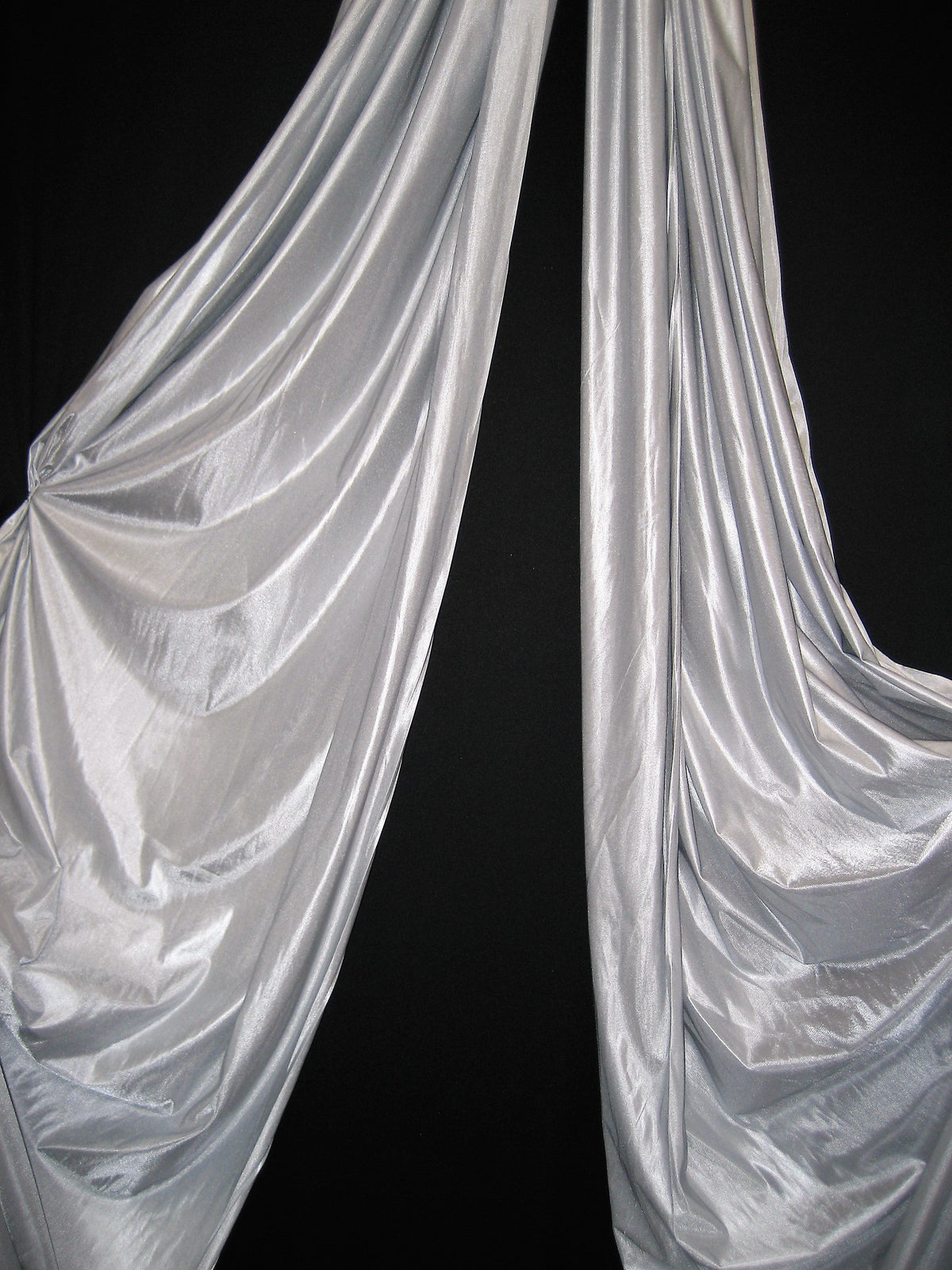 Low Stretch Silver Polyester Fabric - Silver, 108"-120" Width (1 Yard)