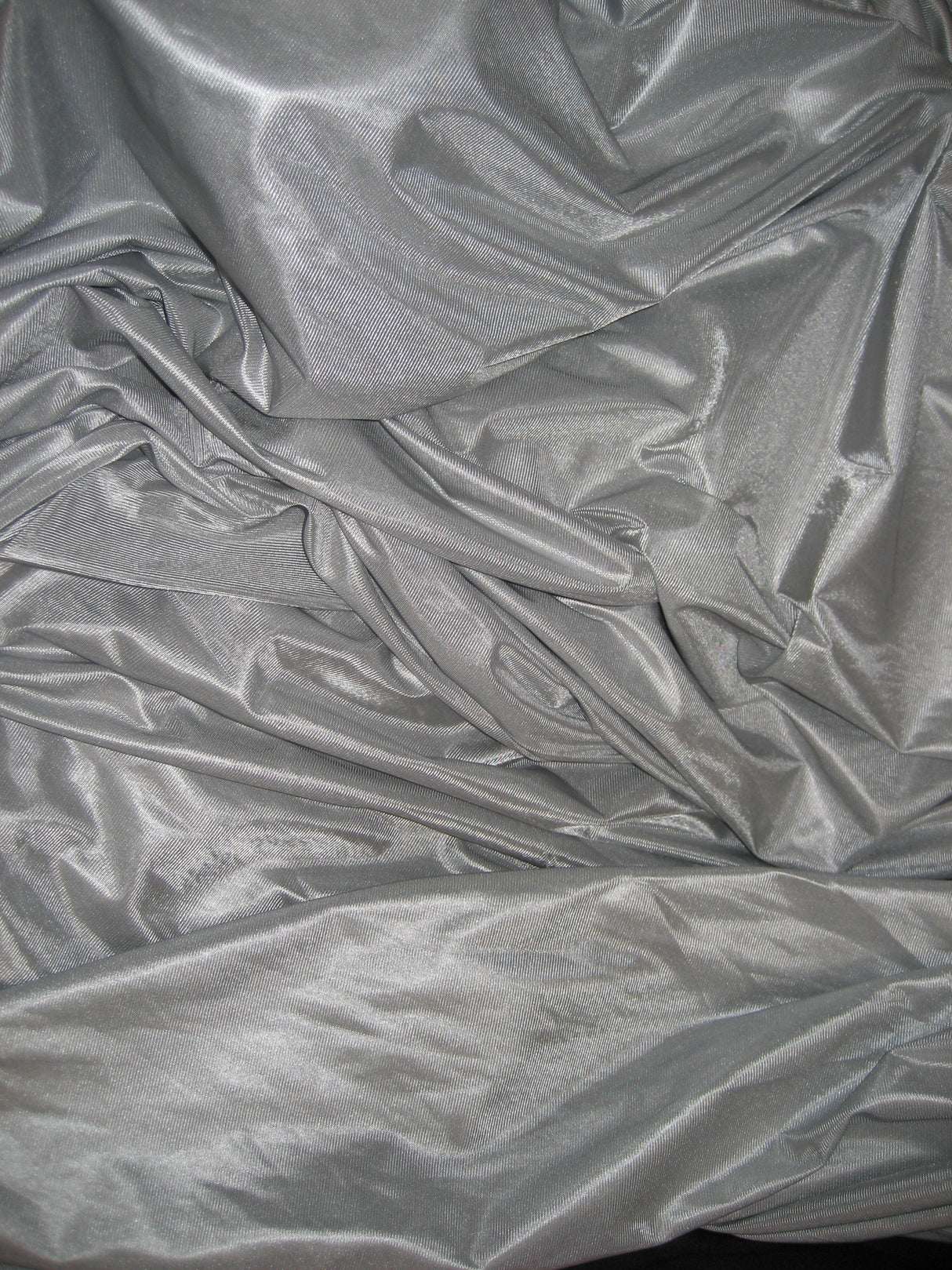 1 Yard Silver Polyester Fabric Low Stretch Extra Wide For Yoga Hammocks Stage Drapes 108/120 Inches Wide