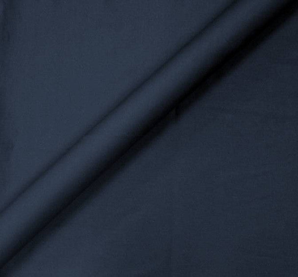 1 Yard Stretch Cotton Poplin Navy Fabric for Shirts Dresses Uniforms Sewing 51/52 Inches Width
