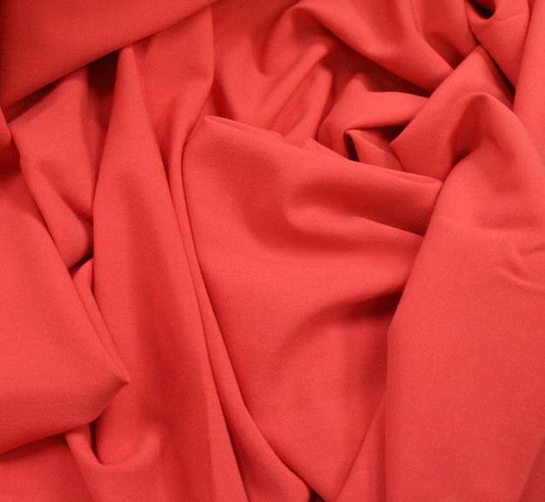 1 Yard Dark Coral Poly Rayon Spandex Tropical Stretch Fabric, 57/58?