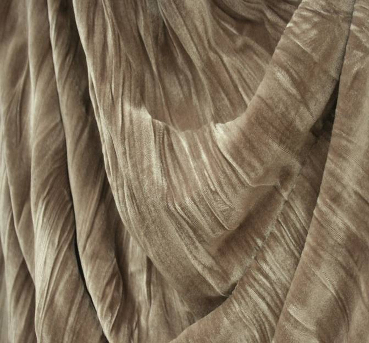 1 Yard Stretch Pleated Velvet Crushed Fabric Dirty Grey 48/50" Wide, 90% Polyester, 10% Spandex Apparel Textile
