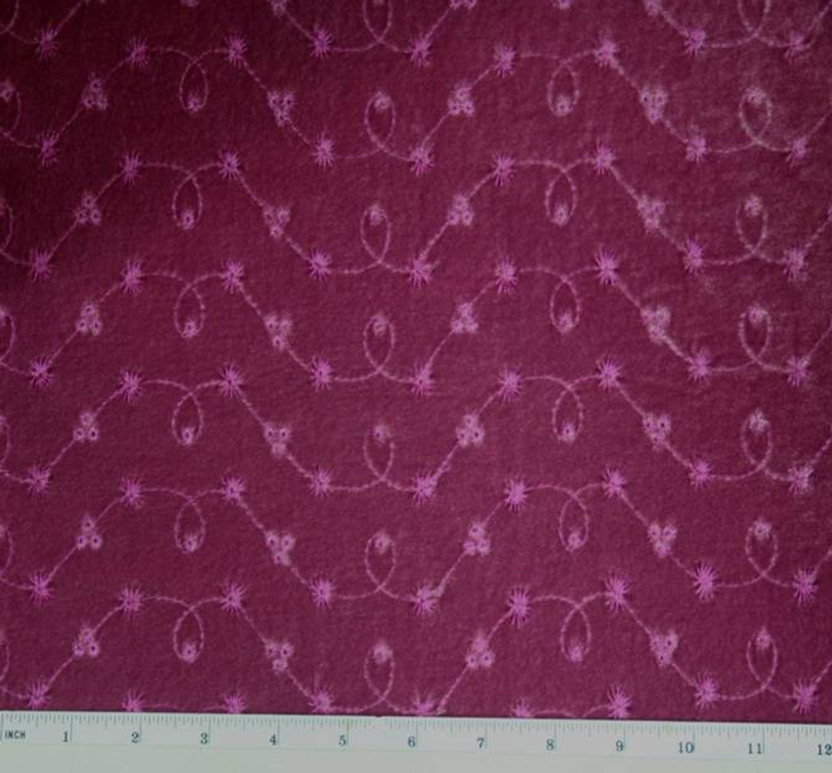 1 Yard Velvet Embroidery Fabric 3J275 Plum Dazzle, 58/60" Wide Premium Apparel Material