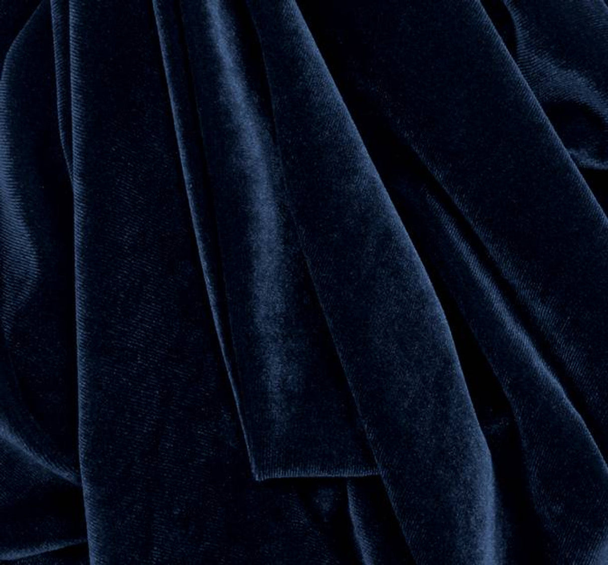 1 Yard Elegant Navy Stretch Velvet, 58/60" Wide Medium Weight Fabric for Apparel & Decor