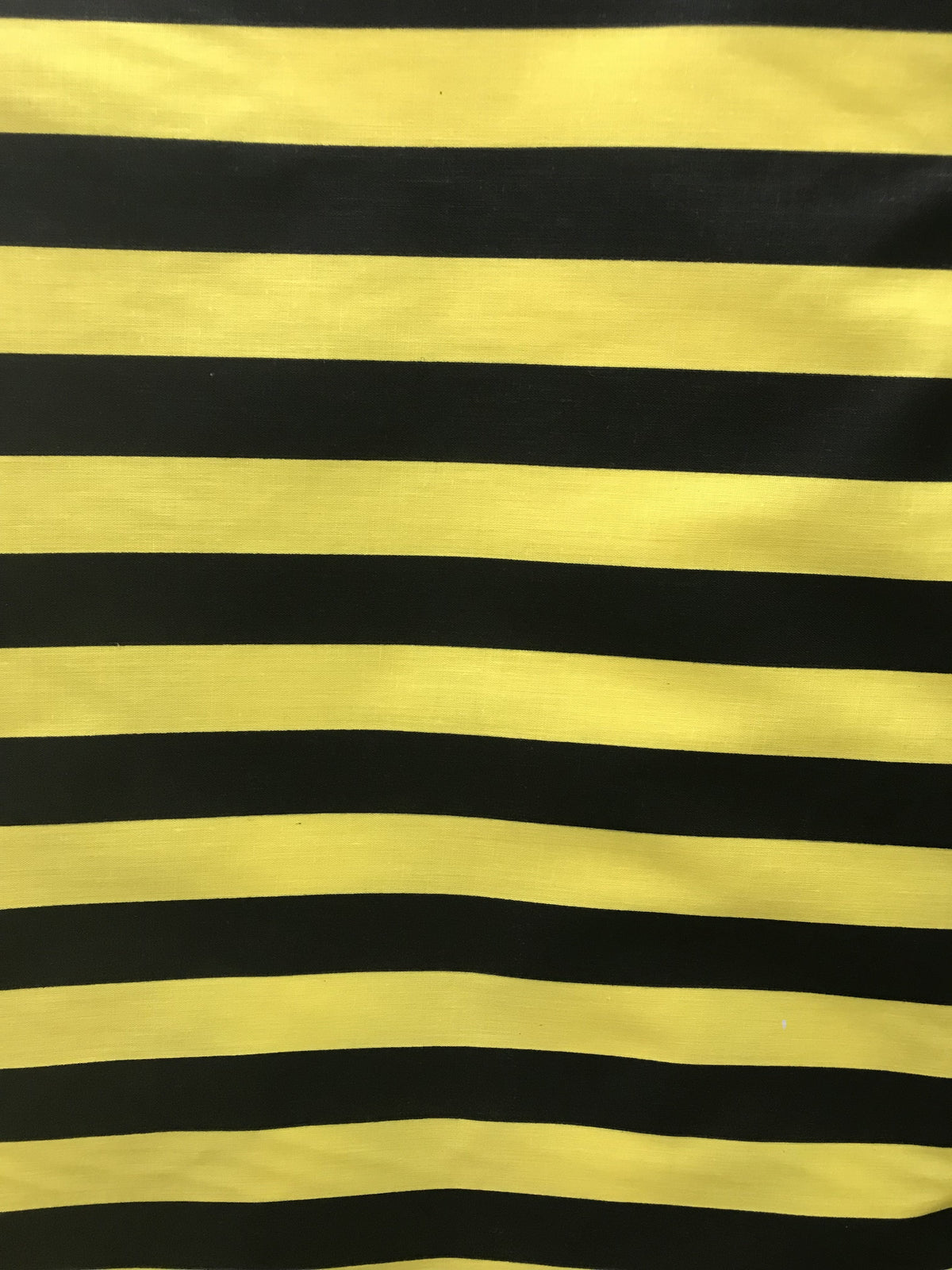 Yellow Black Poly Cotton Fabric - Yellow/Black Horizontal Stripes, 59/60" Width (1 Yard)